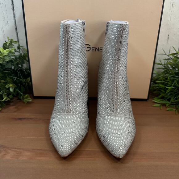 BCBGeneration Briel 2 Sparkle Silver Heeled Bootie Boots Size 5.5 - Picture 3 of 9